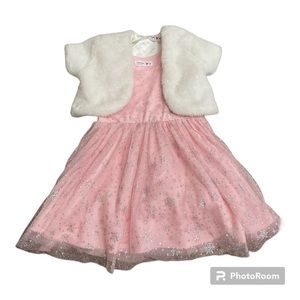 Girls pink Christmas dress